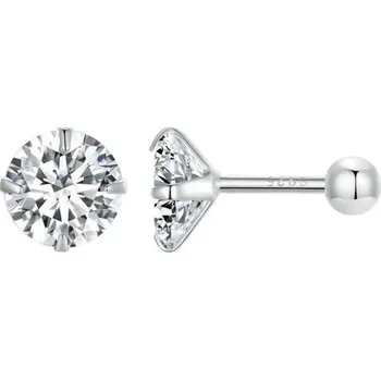 Náušnice GRACE Silver Jewellery Stříbrné náušnice Helen, šroubek, zirkon 3 mm, stříbro 925/1000 E-SCE1646-S/153 Stříbrná