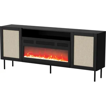 Komoda Komoda Halmar JUTA EF ( možnost instalace krbu ) černá mat (2 Karton)