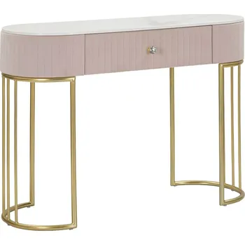 Konzolový stolek Konzolový stolek Montpellier 100 cm se zásuvkou růžový/zlatý/mramor