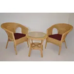 Axin Trading Ratanová sedací souprava Fabion medová s polstry Polstr: Vínové polstry