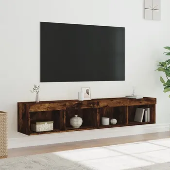 Obývací pokoj vidaXL TV skříňky s LED osvětlením 2 ks 80 x 30 x 30 cm [837148] Barva: kouřový dub