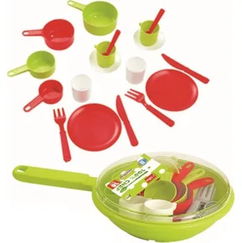 Dětská kuchyňka ECOIFFIER Écoiffier Pánev s nádobím Chef Cook s 18 doplňky, 18m+