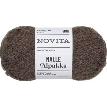 Příze Novita Nalle Alpakka 77 Hnědá (Ponožková příze s alpakou Nalle Alpakka burl )