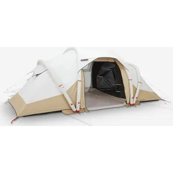 Stan QUECHUA Nafukovací rodinný stan Air Seconds 4.2 F&B | 4 osoby | 2 ložnice BÉŽOVÁ