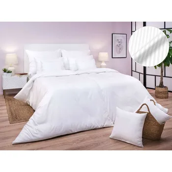 Povlečení DADKA VRACOV Povlečení atlas grádl bílý proužek 0,4 cm 240x220, 2x 70x90 cm