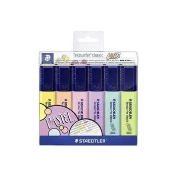 Zvýrazňovač STAEDTLER Zvýrazňovač "Textsurfer Classic Pastel", 6 různých barev, 1-5 mm
