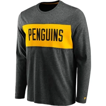 Pánské tričko Pánské tričko Fanatics Iconic Back To Basics Ls Pittsburgh Penguins M