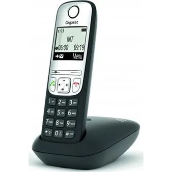 Stolní telefon SIEMENS GIGASET A690 - DECT/GAP bezdrátový telefon, displej, handsfree, seznam 100 čísel, barva černá/ stříbrná