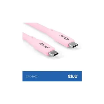 Kabel do PC Club3D Kabel USB-C 4.0, 20Gbps, 4K60Hz, PD 240W, 2m, růžová