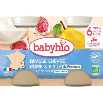 Babybio BIO Brassé z kozího mléka hruška a fík (2×130 g)