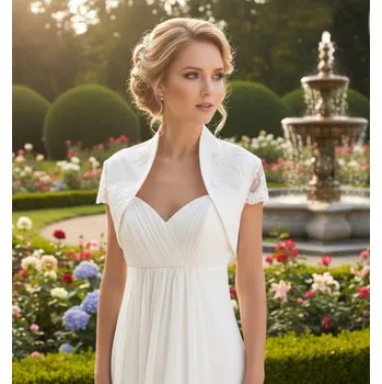 Bolerko Svatební bolerko s krajkou - bílé: BD-101, vel. 36 a 38 Vybraná velikost: 38