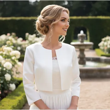 Bolerko Smetanové svatební bolerko BD-58 Vybraná velikost: 38