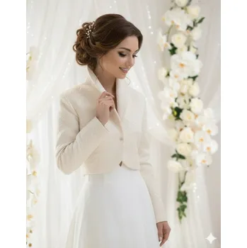 Dámský kožich Prošívaný svatební kabátek - ivory: BD-151 Vybraná velikost: 40