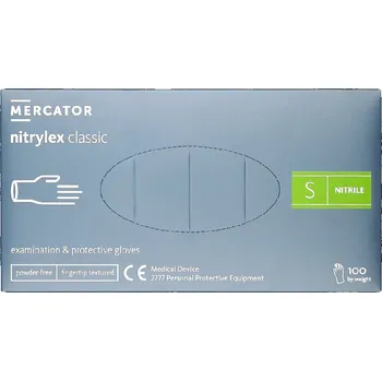 Pracovní rukavice Mercator Nitrylex Classic Powder-Free Examination & Protective Gloves (fingertip textured) 100 ks