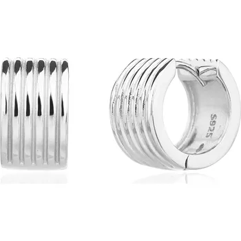 Náušnice Bealio BEALIO 13736 Stříbrné náušnice RÝHOVANÉ kroužky 03-13736-3894