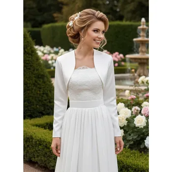 Bolerko Bílé bolerko ke svatebním šatům BD-57 Vybraná velikost: 40