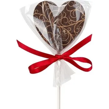 Čokoláda Oxalis Srdcové lízátko z hořké čokolády, 25 g