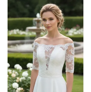 Bolerko Svatební kabátek se šněrovačkou - bílý: BD-108L, vel. 36/38 a 40/42 Vybraná velikost: 36/38