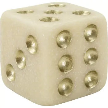 Dekorativní doplněk Dice 8 cm bílý/zlatý