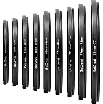 Objektiv 9dílný filtrový kroužek objektivu fotoaparátu, redukce fotoaparátu kompatibilní s objektivy 82 mm,