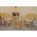 Axin Trading Ratanová sedací souprava Kina medová s polstrem Polstr: Tmavě béžový melír