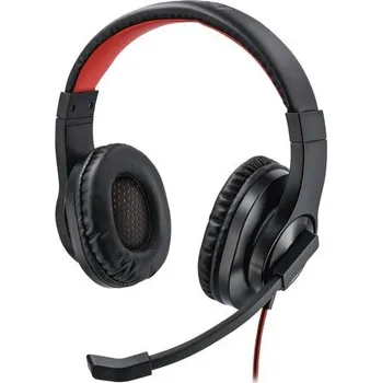 HAMA headset PC stereo HS-USB400/ drátová sluchátka + mikrofon/ USB/ citlivost 100 dB/mW/ černý