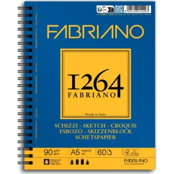Výtvarný papír Skicák Fabriano Schizzi 1264 90g A5 long side