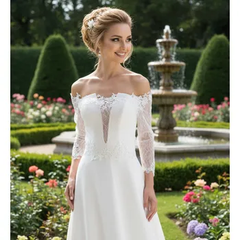 Bolerko Svatební kabátek zdobený květinovou krajkou - ivory: BD-319 Vybraná velikost: 40/42