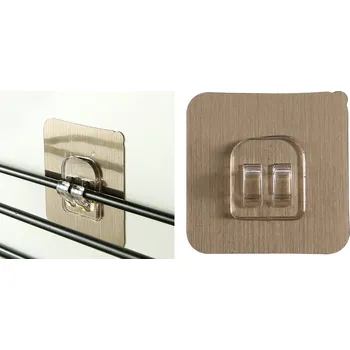 Věšák Samolepicí transparentní háček se 2 úchyty (7 × 7 cm) Varianta: 20 ks