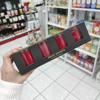 Svíčka Home Society Collection Sada 4x votivní svíčka ve skle, Red s580017