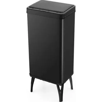 Odpadkový koš Nerezový odpadkový koš GY10017DK se senzorem pohybu, 50 l, 33,5 x 26 x 83,5 cm, černý - A COSTWAY