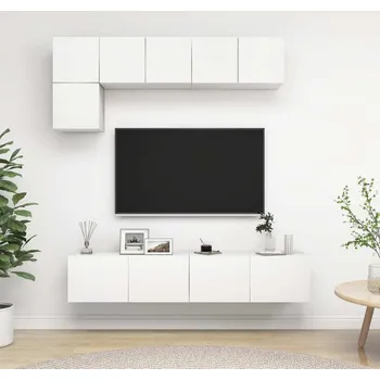Obývací pokoj vidaXL 5dílný set TV skříněk dřevotříska [3079323] Barva: Bílá