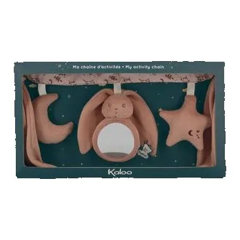 plyšák Kaloo Lapinoo Textilná reťaz s aktivitami na kočík a autosedačku terakota