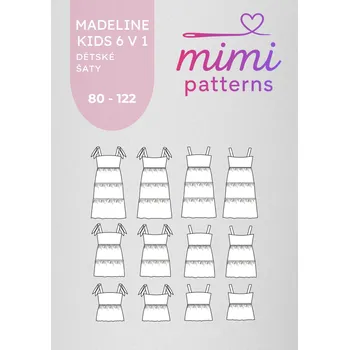 Dívčí šaty Dětský střih na šaty Madeline kids 6v1, 80 - 122 | MIMI patterns - Česky
