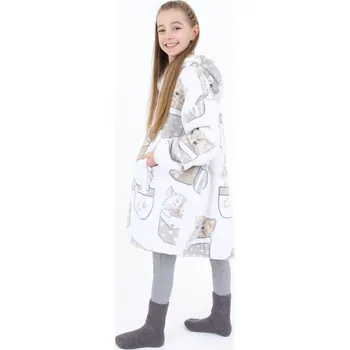 Dívčí mikina Beránková mikina mikroplyš – Kočičky v kapse velikost S dětská