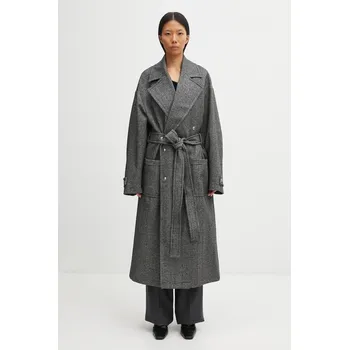 Dámský kabát Kabát s příměsí vlny Fiorucci Herringbone Maxi W25FWOCO001PL01GY01 černá 99X, vel. S