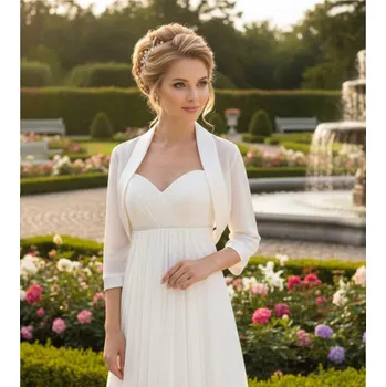 Bolerko Šifonové oversize svatební bolerko ivory BD-12 Vybraná velikost: 40/42