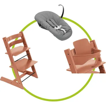Akční set STOKKE Tripp Trapp židlička Terracotta + Baby set + novorozenecká sada
