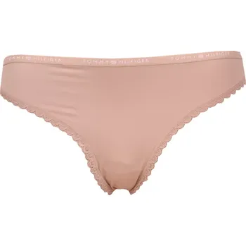 Kalhotky Dámská tanga s jemnou krajkou Tommy Hilfiger UW0UW05882 mocca velikost M-38/40