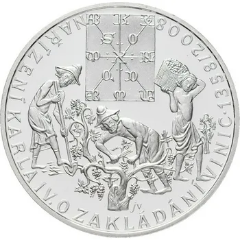 Česká republika. 200 Kč 2008. Vydání nařízení Karla IV. o zakládání vinic. Běžná kvalita.