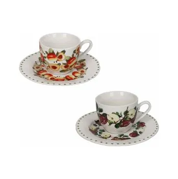 Sada dvou šálků s podšálky na espresso 90 ml LE PRIMIZIE FRESH FRUITS BRANDANI