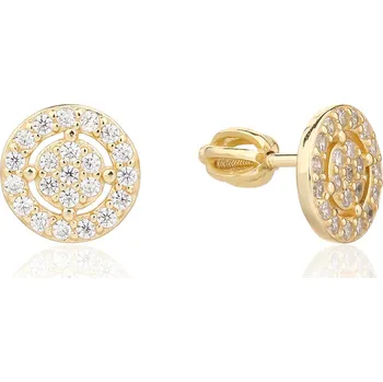 Náušnice Bealio BEALIO 13936 Stříbrné náušnice ZLATÝ KRUH šroubek 03-13936-3887