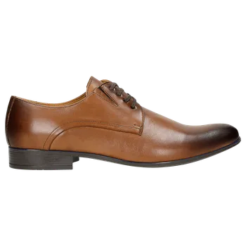 Pánské polobotky Hnědé Pánské Kožené Boty S Černou Podrážkou Wojas 903752 45