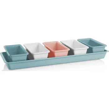 Květináč Plastkon Truhlíky MiniGarden 60 cm, ocelově modrý mix