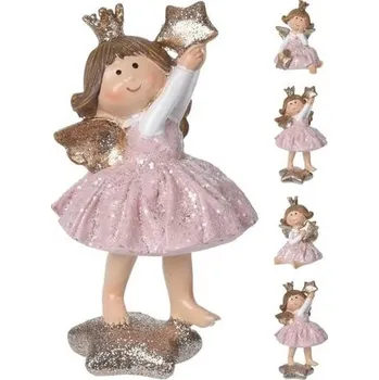 Vánoce Anděl s hvězdou růžový