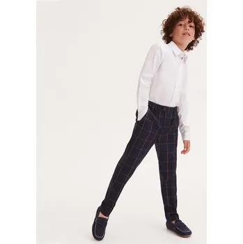 Chlapecké kalhoty Reserved - Kostkované oblekové kalhoty - tmavomodrá - 1444W-59X - 1444W-59X-152