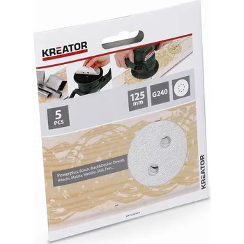 Příslušenství k nářadí Kreator KRT230559 - 5x Brusný papír 125 mm na barvu G240