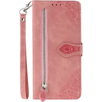 Telefonní příslušenství Pouzdro Xiaomi Redmi Note 14 5G knížkové se zipem růžové (kryt neboli obal na Xiaomi Redmi Note 14 5G)