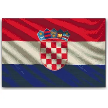 Diamantové malování Diamantové malování - Vlajka Chorvatsko Velikost: 40x60cm, Rámování: Pouze srolované plátno, Diamanty: Čtvercové