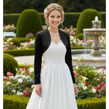 Bolerko Černé bolerko k šatům BD-57 Vybraná velikost: 38